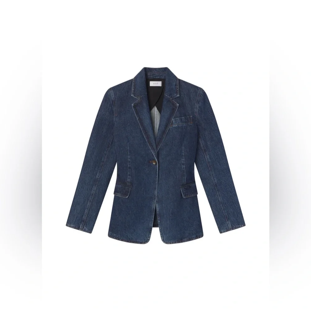 A.L.C $495 Ross Denim Jacket in Mid Rinse - Picture 2 of 4